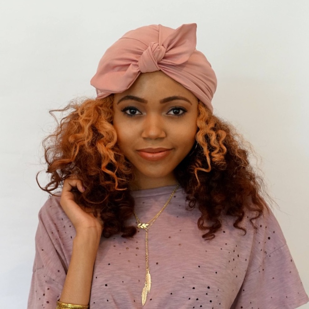 Vintage inspired pink turban hat